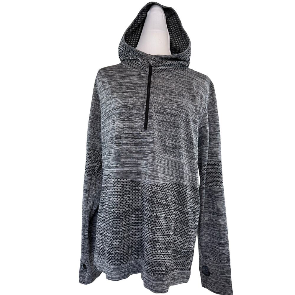 SKU3182 ELEVEN ELEVEN Unisex Gray Full-Zip Hoodie Sweatshirt  Large/XL